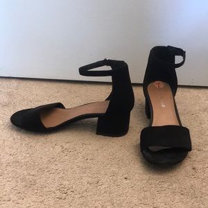Black Rampage 2 inch Block Heels with Ankle Strap - Size 7